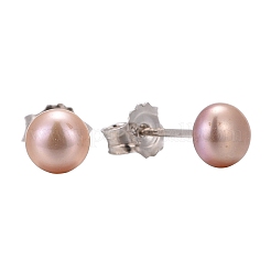 Valentine Presents for Her 925 Sterling Silver Ball Stud Earrings&nbsp;EJEW-D029-4.5mm-1