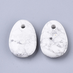 天然石ハウライトペンダント  ティアドロップ  35x25x10mm  穴：4mm&nbsp;G-S364-008