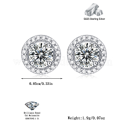 S925 Silver Moss Agate Round Stud Earrings Fashionable Luxurious Design&nbsp;DG8088