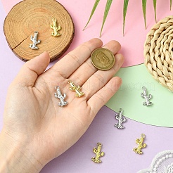 8Pcs 2 Colors Brass Micro Pave Cubic Zirconia Pendants&nbsp;KK-CJ0003-13