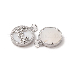 Brass Pendants Pave Shell&nbsp;KK-L208-75P
