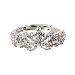 Alloy Rhinestone Cuff Open Rings for Women&nbsp;WG50EF1-01