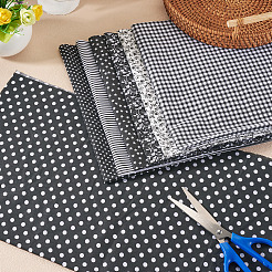 ポリエステル生地  混在模様の方形  ブラック  510~515x510~515x0.2mm  7個/セット&nbsp;DIY-TAC0021-41A