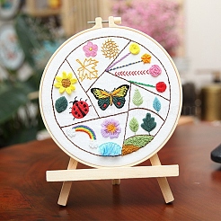 初心者のためのDIY刺繍動物ステッチ練習キット  不織布含む  刺繍フープ  はさみ  シームリッパー  スレッダー  ミックスカラー  0.04インチ（1mm）  40色&nbsp;DIY-NH0006-01C