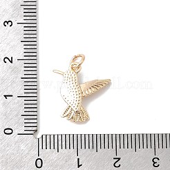 真鍮製エナメルペンダント  鳥のチャーム  丸カン付き  18KGP本金メッキ  16x13x3.5mm  穴：3.5mm&nbsp;X-KK-A277-09G