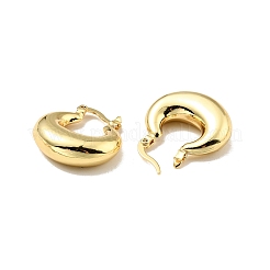 女性用ラックメッキ真鍮チャンキーフープピアス  カドミウムフリー＆鉛フリー  18KGP本金メッキ  21.5x20.5x6.8mm  ピン：0.8x2mm&nbsp;LS-EJEW-G288-35D-G