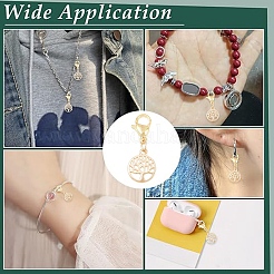 10Pcs Brass & ABS Plastic Imitation Pearl Pendant Decorations&nbsp;HJEW-YW00399