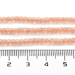 キャッツアイビーズ連売り  多面カット  ロンデル  ライトサーモン  3x2.5mm  穴：0.6mm  約153個/連  14.17''（36センチメートル）&nbsp;CE-G009-01P
