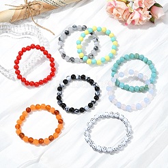 600 個 24 色不透明アクリルビーズ  ラウンド  ミックスカラー  7~8mm  穴：1.5~2mm  25個/カラー&nbsp;MACR-YW0003-26