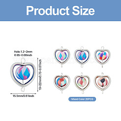 20Pcs Polymer Clay Heart & CCB Frame Links Connector Charms&nbsp;CLAY-TADJ0001-07