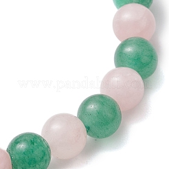 2Pcs 2 Styles 6.5mm Natural Green Aventurine & Dyed White Jade & Quartz & Carnelian Round Beaded Stretch Bracelet Sets&nbsp;BJEW-JB10802
