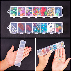 プラスチックビーズ収納ケース  ネイルアートの装飾用のアクセサリー箱  透明  155x33x18mm  4組&nbsp;CON-PH0001-21