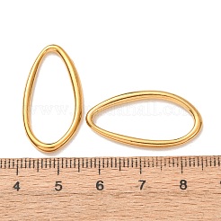304ステンレススチールリンクリング  イオンプレーティング（ip）  ティアドロップ  18KGP本金メッキ  28.5x15x2.5mm  インナーサイズ：24.5x11mm&nbsp;STAS-L318-17G
