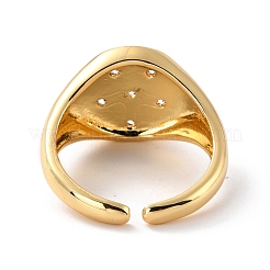 Star Cubic Zirconia Signet Ring for Her&nbsp;RJEW-C017-01G-RS