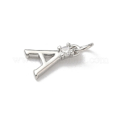 Brass Micro Pave Clear Cubic Zirconia Charms&nbsp;KK-A273-01P
