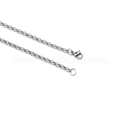 3.2mm 304 Stainless Steel Rolo Chain Necklace for Men Women&nbsp;NJEW-WH0012-02