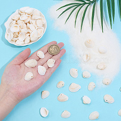 120Pcs Natural Clam Shell Pendants&nbsp;SSHEL-ME0001-02