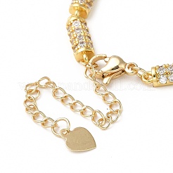 Clear Cubic Zirconia Column Link Chain Bracelet&nbsp;BJEW-E073-01G