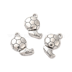 合金のチベット風チャーム  サッカーシューズチャーム付き  アンティークシルバー  21x16.5x3mm  穴：1.8mm  約312個/500g&nbsp;TIBE-B001-50AS