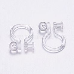 プラスチック製クリップ式イヤリングパーツ  透明  11x8mm  穴：0.65mm  ボール：3mm&nbsp;KY-P007-H01
