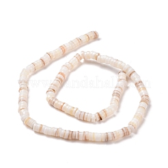 淡水シェルビーズ連売り  ディスク/フラットラウンド  ヒシビーズ  5~5.5x0.5~2.5mm  穴：1mm  約220~221個/連  15.7~16.5インチ（40~42cm）&nbsp;SHEL-G011-09-A02