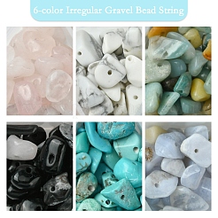 60G 6 Styles Natural & Synthetic  Gemstone Beads Chips&nbsp;G-FS0005-80