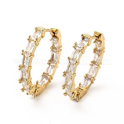 Clear Cubic Zirconia Hinged Hoop Earrings&nbsp;EJEW-F288-11