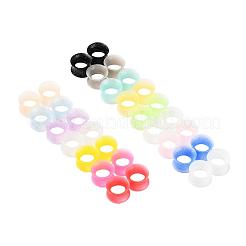 32個16色シリコングリッター薄い耳ゲージ肉トンネルプラグ  リング  ミックスカラー  10mm  穴：9.4mm  2個/カラー&nbsp;FIND-YW0001-19C
