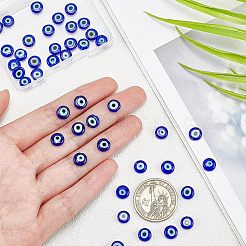 Handmade Evil Eye Lampwork Beads Strands&nbsp;LAMP-NB0001-60B-01