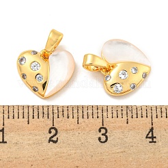 Brass Micro Pave Clear Cubic Zirconia Pendants&nbsp;KK-P275-16G