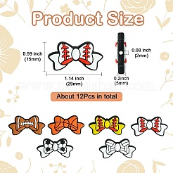 12Pcs 6 Colors Bowknot Food Grade Eco-Friendly Silicone Beads&nbsp;SIL-CJ0002-37