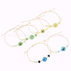 6Pcs 6 Styles Glass Bead Braided Bead Bracelets&nbsp;BJEW-TA0001-21