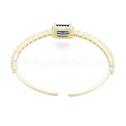 Cubic Zirconia Rectangle Open Cuff Bangle&nbsp;BJEW-G651-05G-03