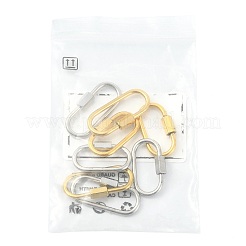 8Pcs 4 Styles 304 Stainless Steel Screw Carabiner Lock Charms&nbsp;STAS-FS0002-40