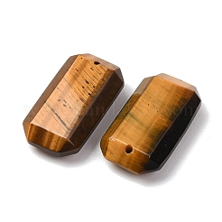 天然石タイガーアイペンダント  ファセット長方形チャーム  28x15x7mm  穴：1.4mm&nbsp;G-H325-03-01