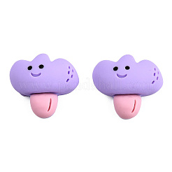オペーク樹脂カボション  笑顔模様の花  ミックスカラー  19~19.5x20.5x8mm&nbsp;CRES-N022-182