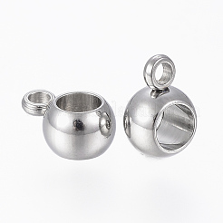 変色しにくい201ステンレススチールチューブベイル  ループベイル  ラウンド  ステンレス鋼色  8.5x6x4mm  穴：1.5mm  内径：3.5mm&nbsp;X-STAS-H410-14P-C