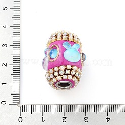手作りのインドネシアビーズ  鉄と  樹脂とABSプラスチック  ウサギと卵形  マゼンタ  28x21mm  穴：4.8mm&nbsp;FIND-Q106-21B