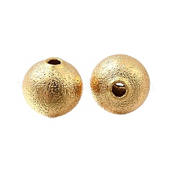 真鍮ビーズ  長持ちメッキ  つや消しラウンド  ニッケルフリー  18KGP本金メッキ  8.5x8mm  穴：1.8mm&nbsp;KK-B147-01E-G