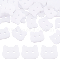 アクリルボタン60個  2穴  猫の形  11x14x3mm  穴：1.6mm&nbsp;BUTT-PH0001-59C-01