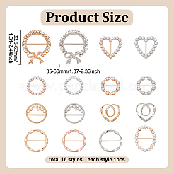合金バックル16個  ウェビング用  ストラップバッグ  服飾材料  ミックスカラー  33.5~62x35.5~51x4~8mm  1個/スタイル&nbsp;AJEW-WH0007-72