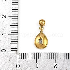 304 Stainless Steel Cubic Zirconia Pendants&nbsp;STAS-L296-12G