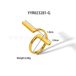 誇張された個性的な304ステンレススチール製カフリング（女性用）  ゴールドカラー  内径：18mm&nbsp;AA3859-1