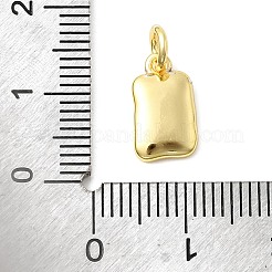 真鍮製チャーム  蝶の長方形  長持ちメッキ  ラックめっき  丸カン付き  18KGP本金メッキ  12.5x7x2mm  穴：3.2mm&nbsp;KK-C139-18G