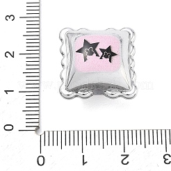 印刷された不透明なアクリルビーズ  スタークッション  19x19x14.5mm  穴：3mm&nbsp;AC-CBA7C46-01G