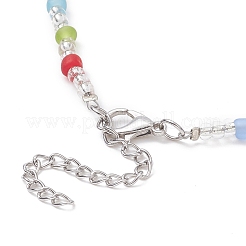Glass Seed Beaded Necklace for Women&nbsp;NJEW-JN04276