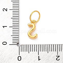 丸カン付きスターリングシルバーレターチャーム925個  ゴールドカラー  文字S  10.5x5.5x2mm  穴：5mm&nbsp;STER-R008-01G-S