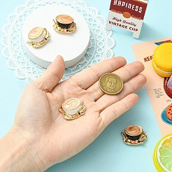 コーヒーエナメルピン 4色 2個  バックパック服用合金ブローチ  ミックスカラー  19x26mm  2個/カラー&nbsp;JEWB-CJ0003-31