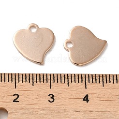 ステンレススチールチャーム201個  空白タグのスタンプ  ハート  ローズゴールド  12.5x12x1mm  穴：2mm&nbsp;STAS-F039-67-RG