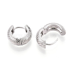 真鍮ツイストフープピアス  プラチナメッキ  13x14.5x6mm&nbsp;EJEW-T048-40P